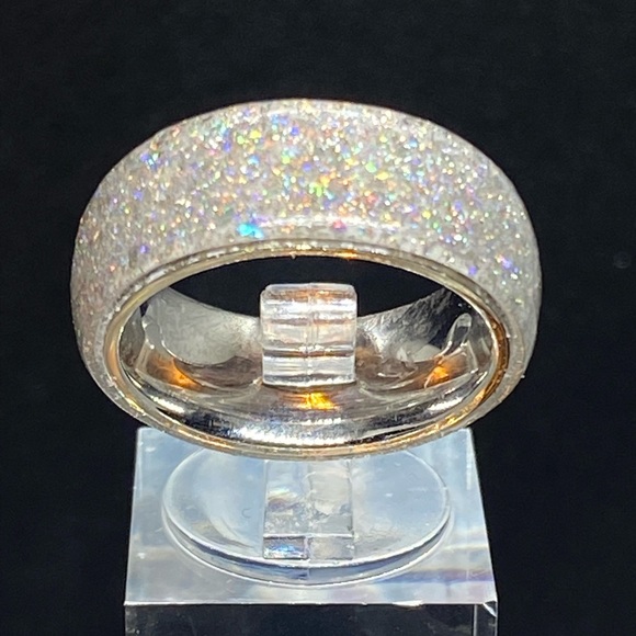 Custom Diamond-dust rings! I can make them different sizes and widths. - Picture 3 of 7